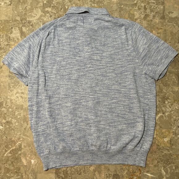 J Crew Sweater Polo Shirt Mens 2XL Blue Cotton Blend Short Sleeve BZ522 - Picture 6 of 9